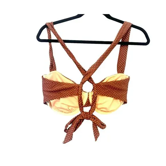 J. Crew Ruched Underwire Bikini Top Polka Dot Size 42DD NWT